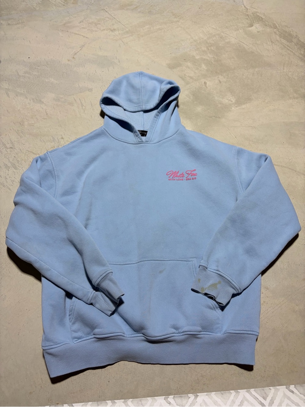 White fox Light Blue Hooded Sweatshirt pink with love martini era 8.5 L/XL